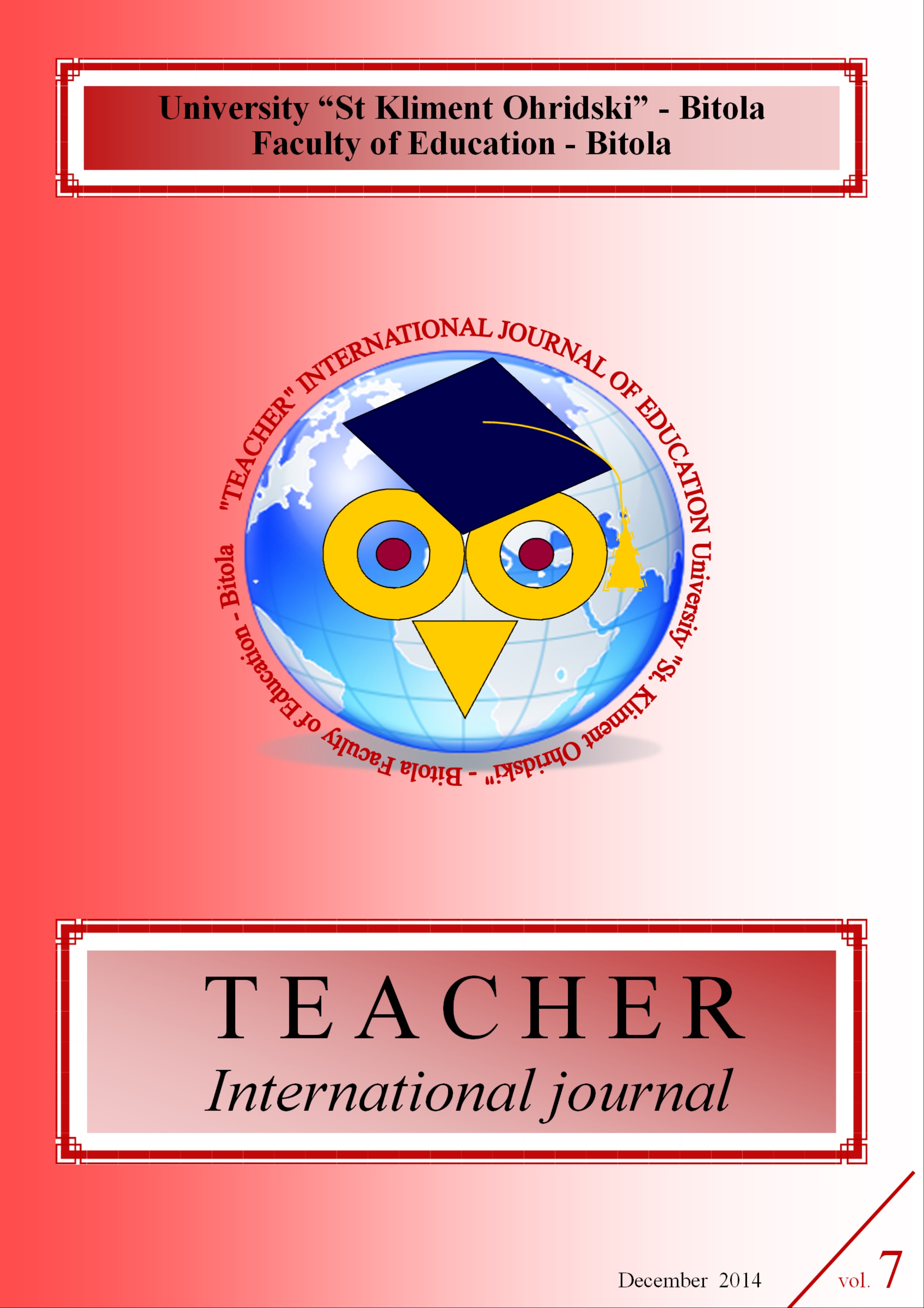					View Vol. 7 (2014): Teacher vol. 7
				